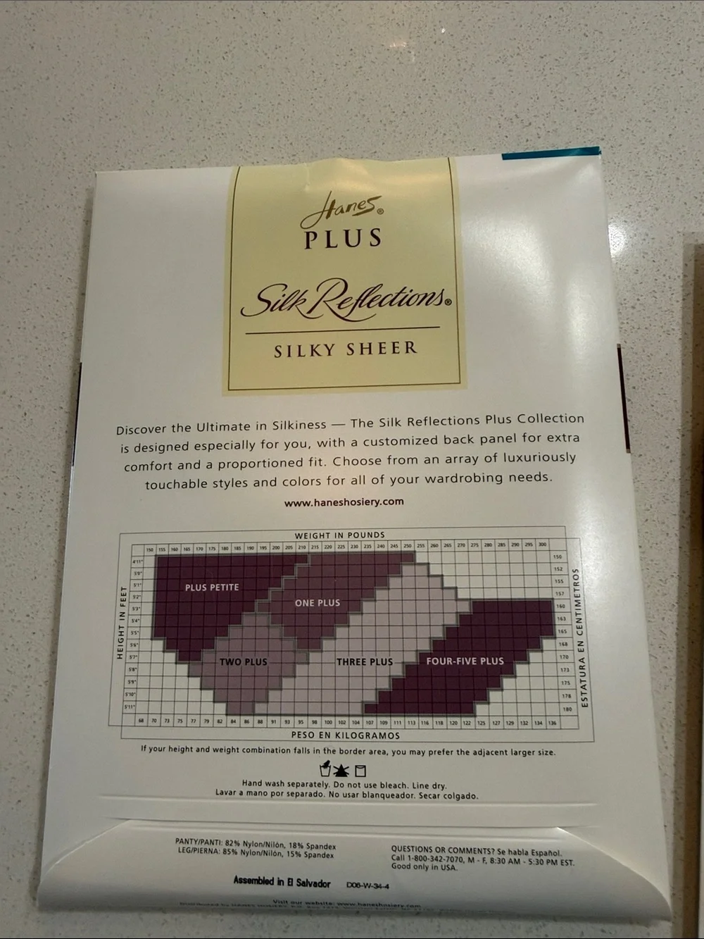 Hanes Plus Silk Reflections SilkySheer Pantyhose-2 Pack Size 2 Plus Barely Black